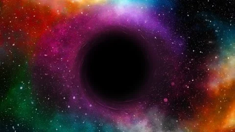 Supermassive black hole rotation Loop with twinkle stars - 4K Stock Footage 145299249