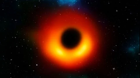 Supermassive black hole rotation Loop with twinkle stars - 4K Stock Footage 145842758