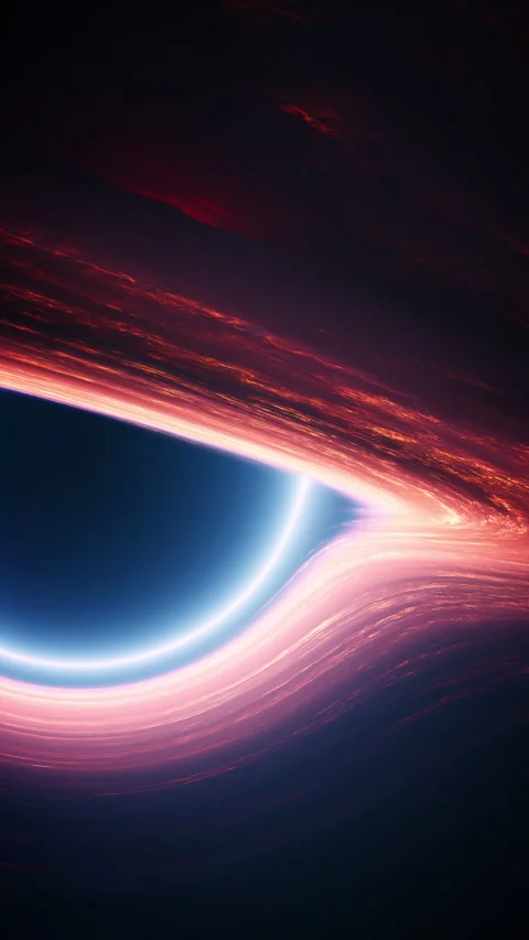 Supermassive Black Hole Vertical Close-up of Event Horizon and Accretion Disk Vidéo 246016837