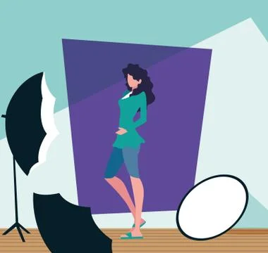 Supermodel avatar woman in studio vector design Stock Illustration