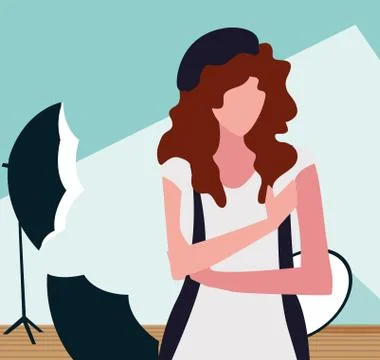 Supermodel avatar woman in studio vector design Stock Illustration