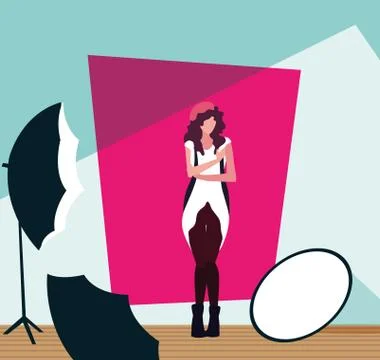Supermodel avatar woman in studio vector design Stock Illustration