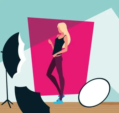 Supermodel avatar woman in studio vector design Stock Illustration