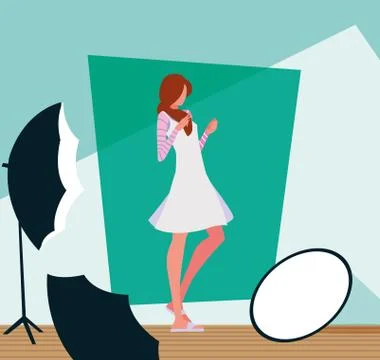 Supermodel avatar woman in studio vector design Stock Illustration