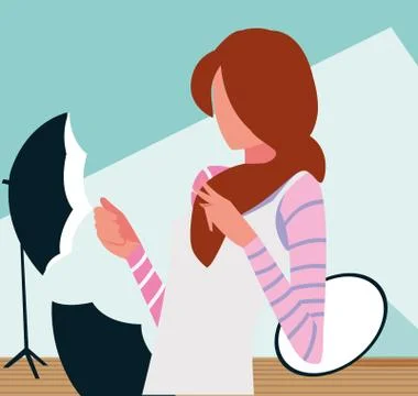 Supermodel avatar woman in studio vector design Stock Illustration