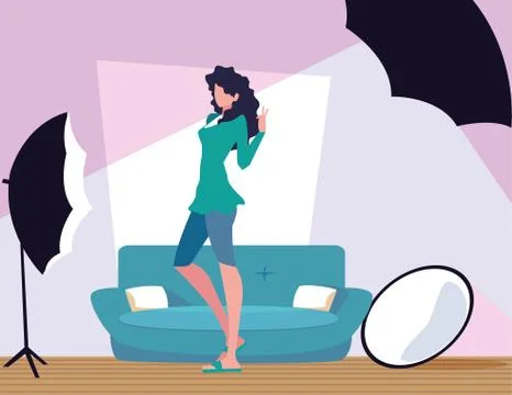Supermodel avatar woman in studio vector design Stock Illustration