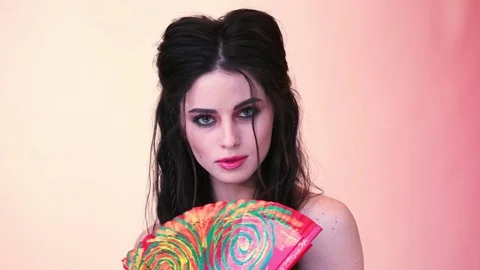 Supermodel in studio posing on camera Stock Footage 77758295