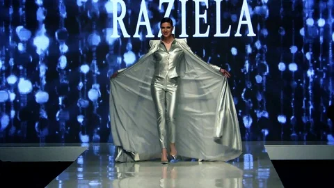Supermodels presenting catwalk Haute Couture during the Gala of TLV Fashion Week Stock Footage 87236845