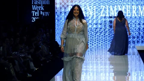 Supermodels presenting catwalk Haute Couture during the Gala of TLV Fashion Week Stock Footage 87239063