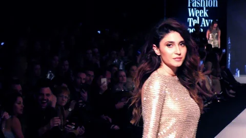 Supermodels presenting catwalk Haute Couture during the Gala of TLV Fashion Week Stock Footage 87242128
