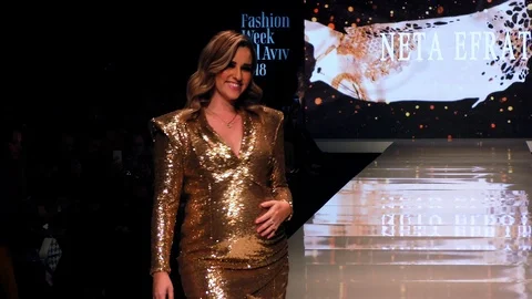 Supermodels presenting catwalk Haute Couture during the Gala of TLV Fashion Week Stock Footage 87244443