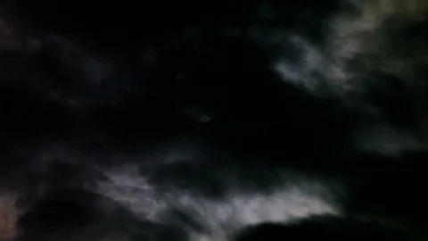 Supermoon Large Bright Moon with cloud real. 500 mm. Stock Footage 84757868