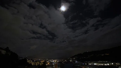 Supermoon over Wellington Clouds Vidéo 129798533
