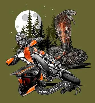Supermoto cobra snake background vector template Stock Illustration