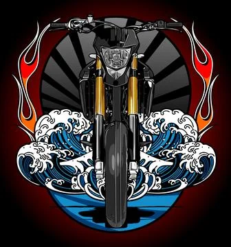 Supermoto front view vector template Stock Illustration