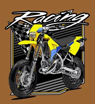 Supermoto racing flag background vector template Stock Illustration