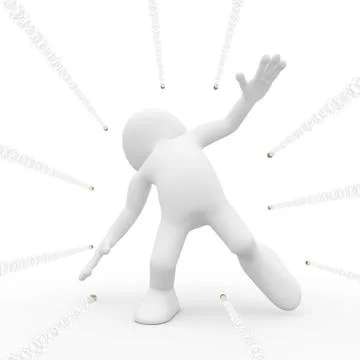 Supernatural man dodging bullets Stock Illustration