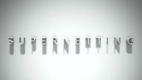 Supernetting 3D title animation white text on a white background Stock Footage 299373137
