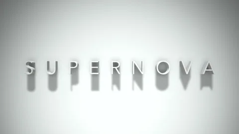 Supernova 3D title animation with shadows on a white background Stock Footage 296629538