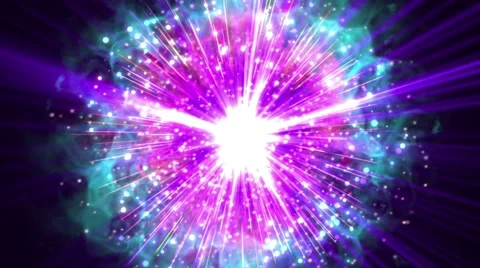 Supernova bigbang blast thunder bolt shock wave explosion extreme thrilling bomb Stock Footage