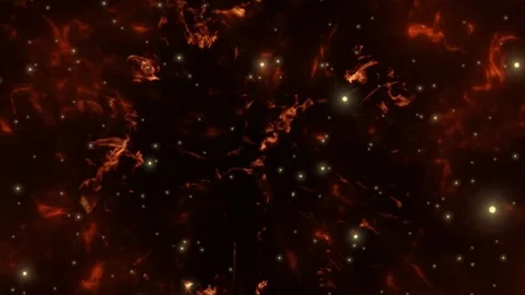 Supernova explosion with fiery cosmic gas clouds in deep space Vídeos de archivo 345305553