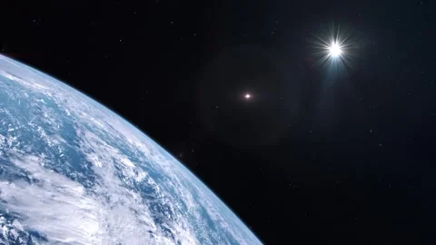 Supernova Seen From Earth Orbit With Oceans Below Stock Footage 317540437