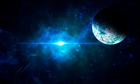 Supernova shine in space Stock Illustration