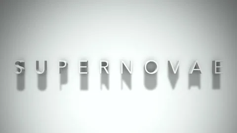 Supernovae 3D title animation with shadows on a white background Stock Footage 296629590