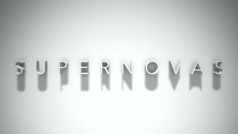 Supernovas 3D title animation with shadows on a white background Stock Footage 296629598