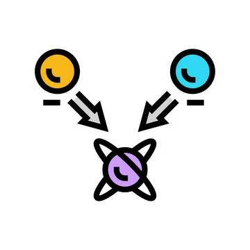 Superposition state quantum technology color icon vector illustration Stock Illustration