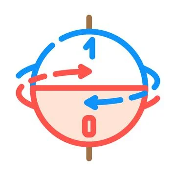 Superposition state quantum technology color icon vector illustration Stock Illustration