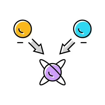 Superposition state quantum technology color icon vector illustration Stock Illustration