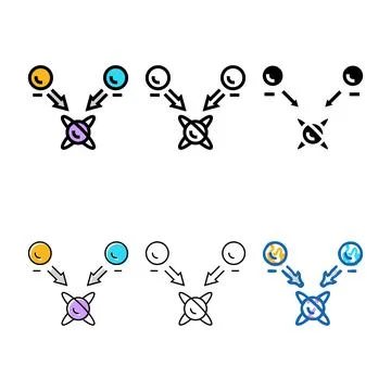 Superposition state quantum technology color icon vector stylized Stock Illustration