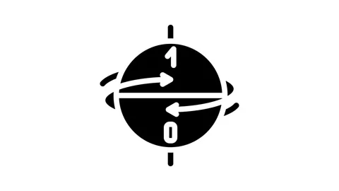 Superposition state quantum technology glyph icon animation Stock Footage 326740511