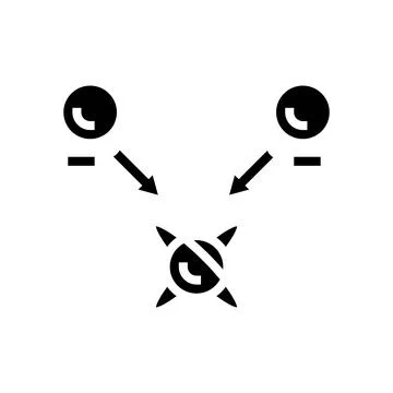 Superposition state quantum technology glyph icon vector illustration Stock Illustration