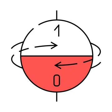 Superposition state quantum technology icon color illustration Stock Illustration