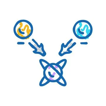 Superposition state quantum technology icon doodle illustration 스톡 일러스트