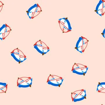 Superposition state quantum technology isometric icon seamless pattern Stock Illustration