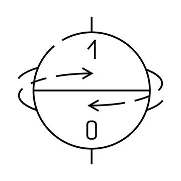 Superposition state quantum technology line icon vector illustration Stock Illustration