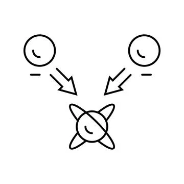 Superposition state quantum technology line icon vector illustration Stock Illustration