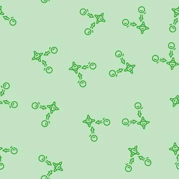 Superposition state quantum technology line seamless pattern 스톡 일러스트