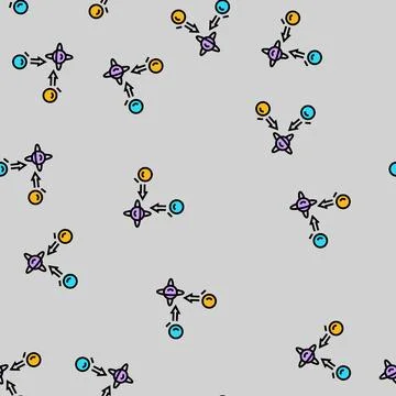 Superposition state quantum technology vector seamless pattern Stock Illustration