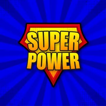 Superpower logo template. Frame with divergent rays. Super power shield. 스톡 일러스트