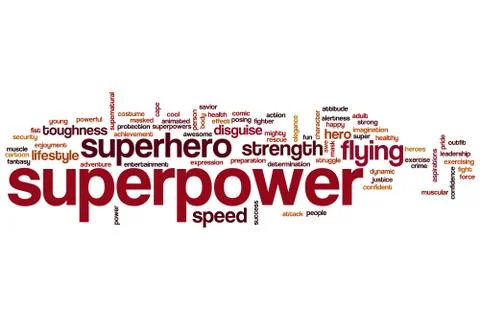 Superpower word cloud Illustrazione stock