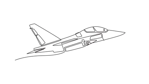 Supersonic jet is elegantly. The needle-nose fuselage Stock Footage 326670965