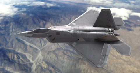 Supersonic jet flying fast over desert mountain terrain. Stock Footage 328665691