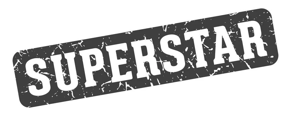 Superstar rectangular sign. superstar stamp Stock Illustration