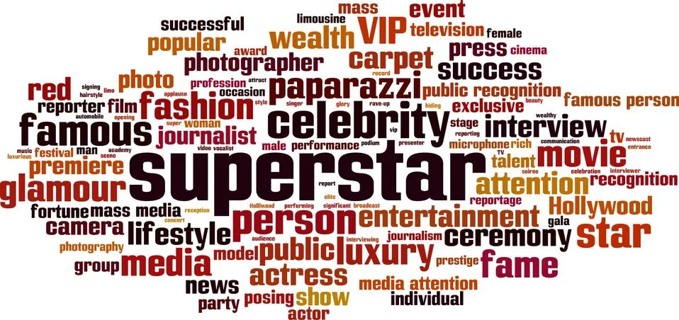 Superstar word cloud Illustrazione stock