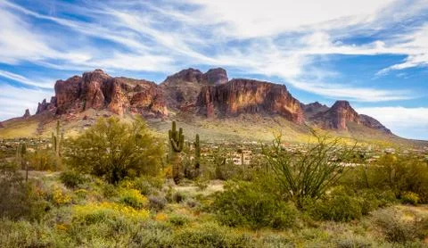 Superstition Mountains Stock Photos
