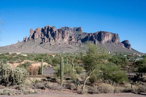 The Superstition Mountains Stock Photos